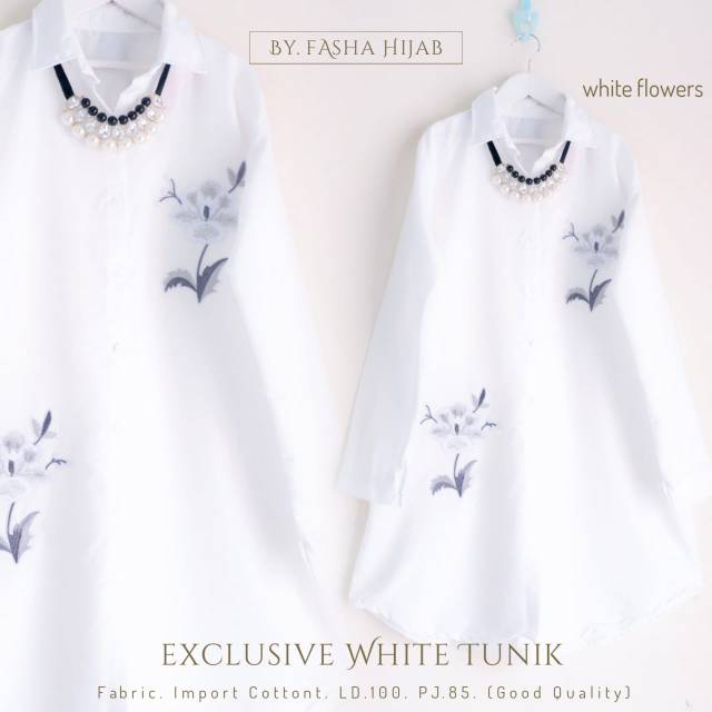 Exclusive white tunik by fasha hijab