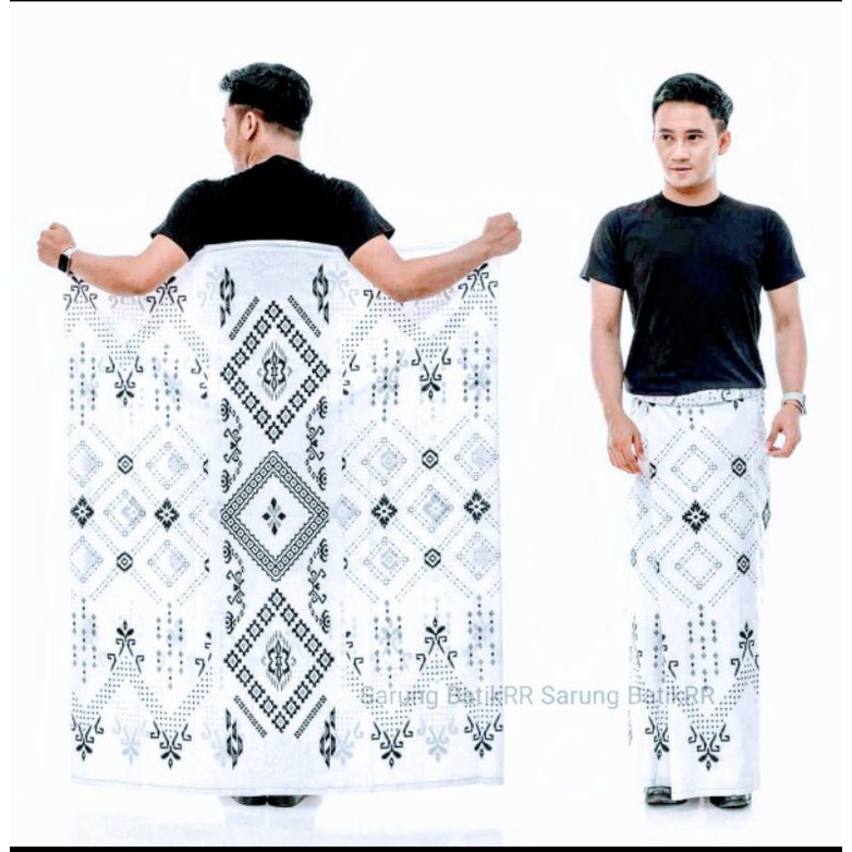 SARUNG BATIK PRINT BALIMOON PUTIH/SARUNG BATIK PEKALONGAN PRIA
