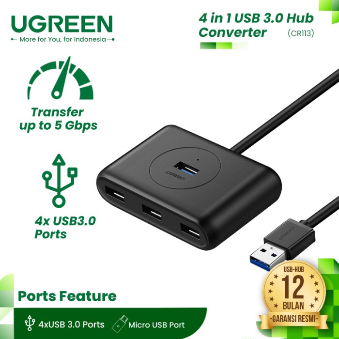 UGREEN 4in1 USB Hub Type A 3.0 4 port USB-A - CR113