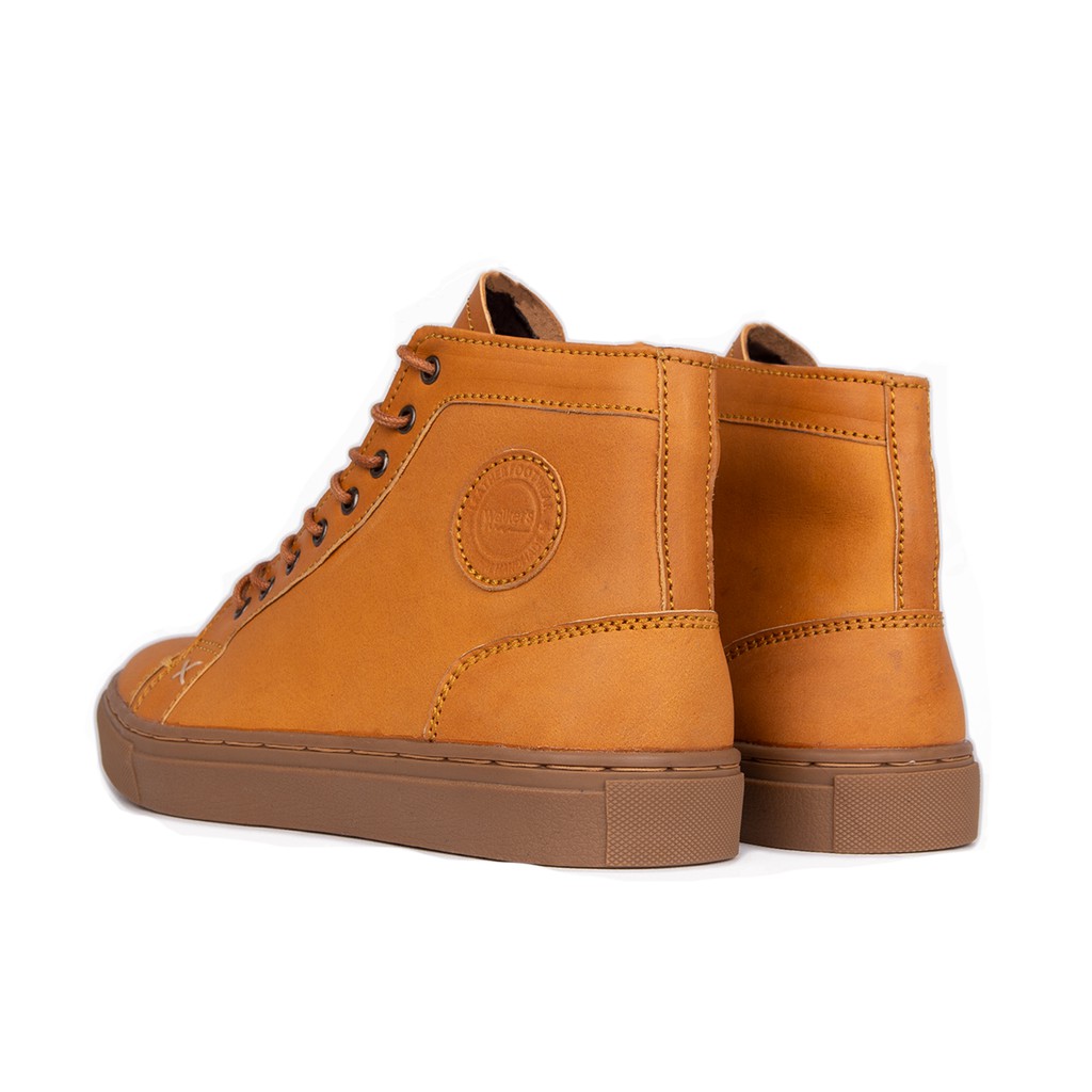 Sepatu Sneakers Boots Pria Kulit Asli Exos Series Tan - walkers