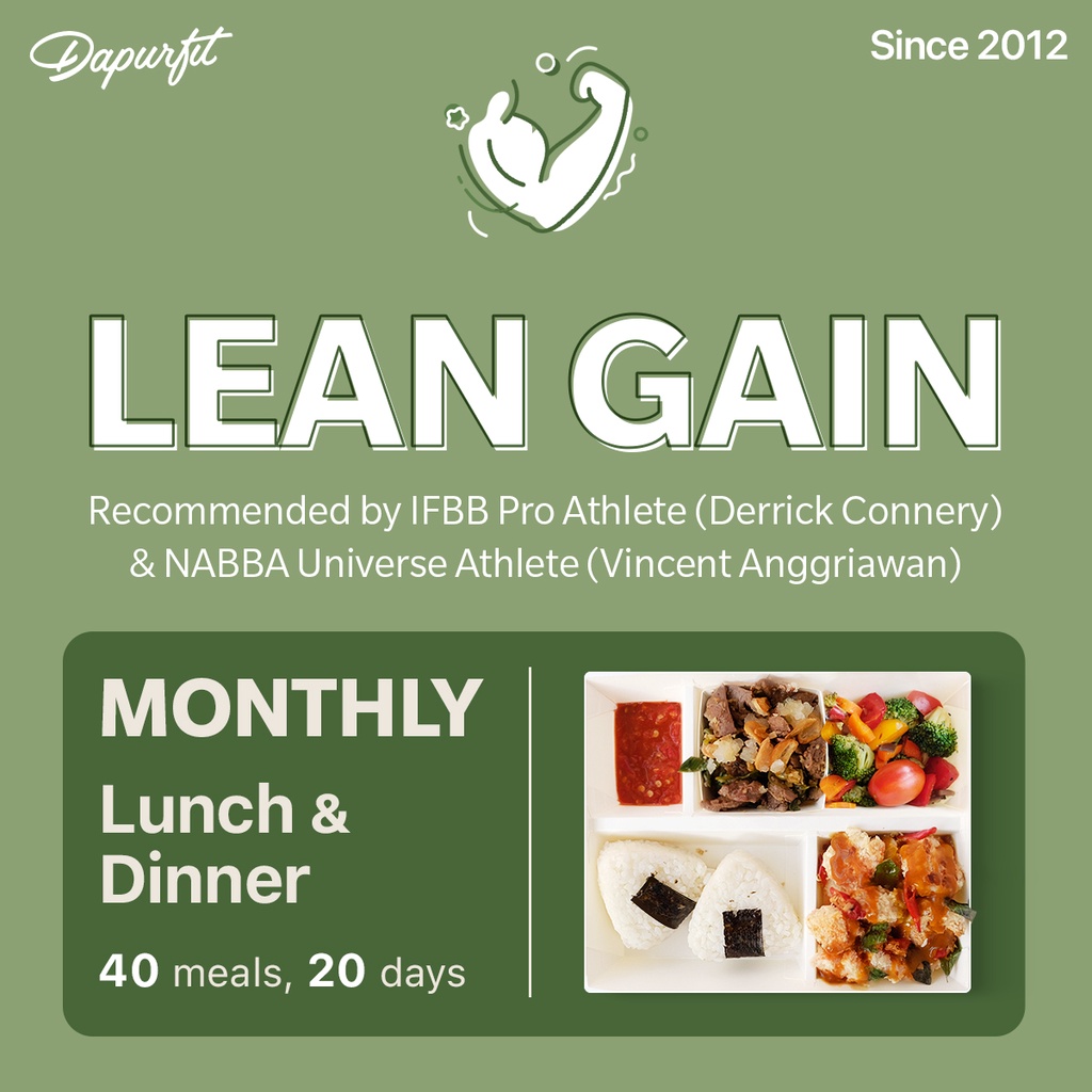 

Dapurfit Lean Muscle Gain Monthly Lunch AND Dinner [40box-20days] Catering