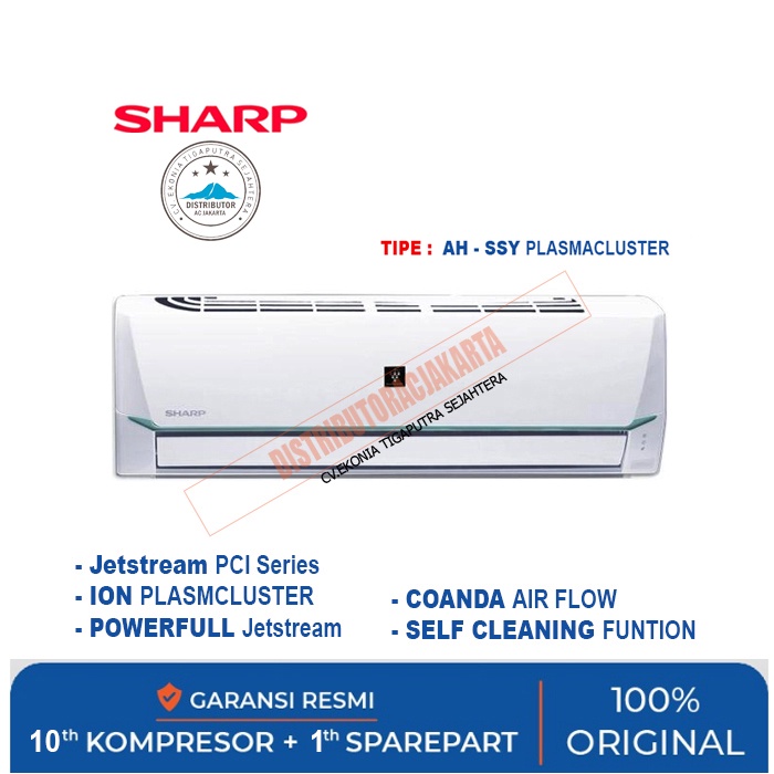 AC SHARP 1/2 PK- 3/4 PK - 1 PK AH AP-SSY Plasmacluster THAILAND ( TANPA PASANG )