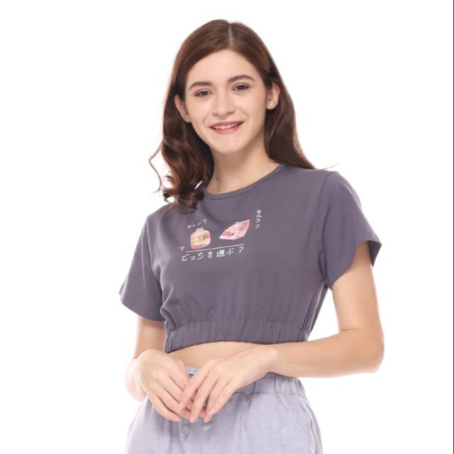 Peach Tea or Milk Crop Top/Kaos Jepang/Korea Premium