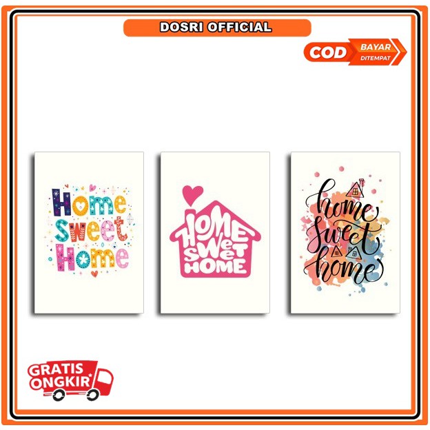 [NEW] Hiasan Dinding Tema Home Sweet Home Wall Decoration 13,5cm X 20cm