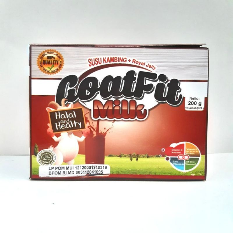 

Goatfit coklat Susu Kambing Etawa 10pcs 200g