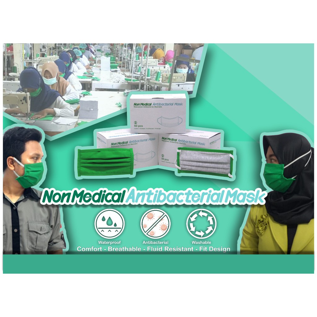 NON MEDICAL ANTIBACTERIAL MASK/ MASKER ANTI BAKTERI/ MASKER NON MEDIS/ MASKER WATERPROOF