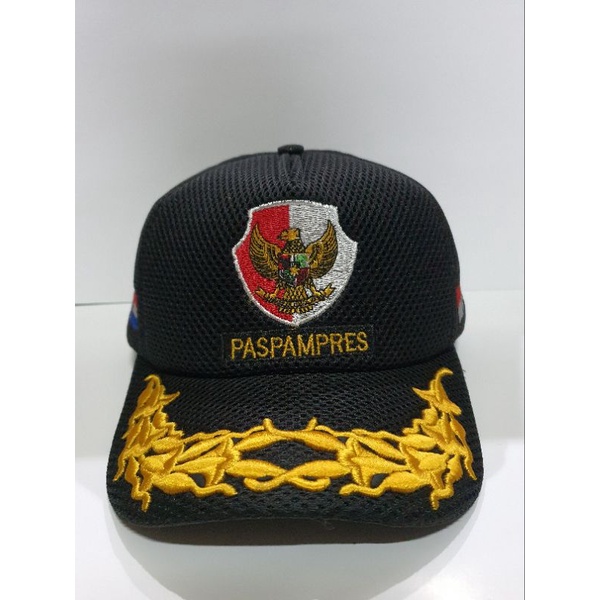 Topi setia waspada pamen hitam | Topi jaring paspampres setia waspada hitam pamen | Topi jaring hita