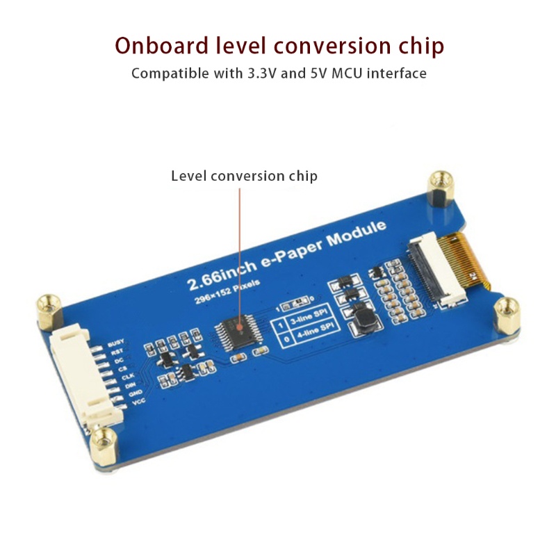 Btsg 2.66 inch E-Ink Display Module Elektronik E-paper Sreen Dengan Antarmuka SPI Pengontrol Tertanam Untuk Raspberry Pi/STM