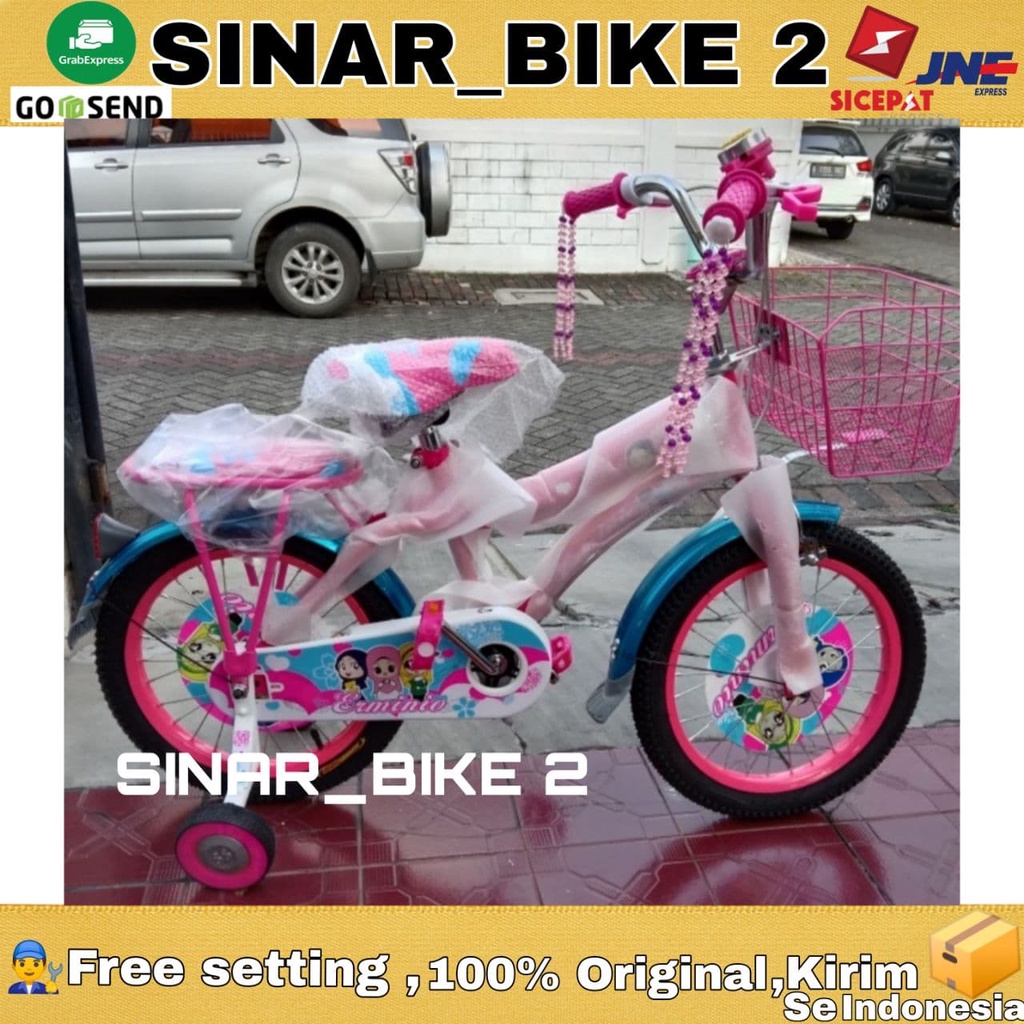 Sepeda Anak Perempuan Mini ERMINIO SKD 1.3 Ukuran 12 16 18 Inch