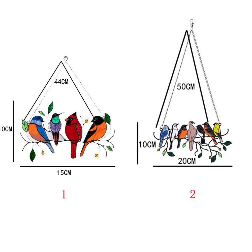 Preva Liontin Burung Liontin Aksesoris Rumah Hiasan Dinding Dekorasi Kamar Burung Berwarna Hiasan Jendela Kaca