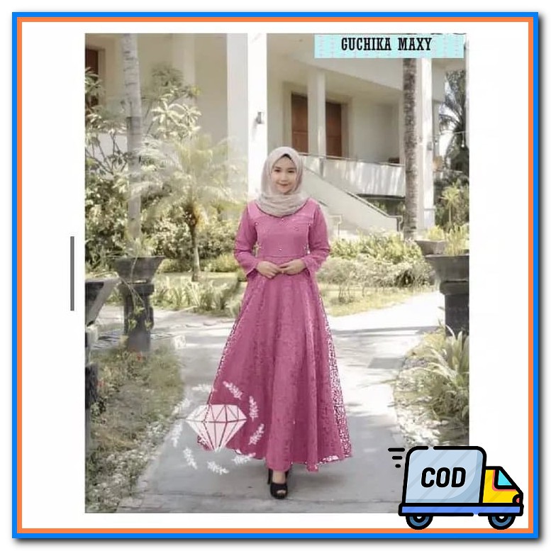 [ Super Sale ] Baju Gamis Syari Nagita Terbaru 2021 / Dress Ibu I UU702 Guchika Maxy Baju Gamis Paka