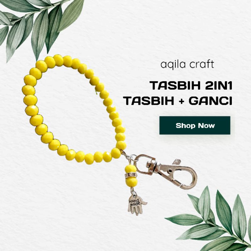 TASBIH KRISTAL CEKO 33 BUTIR / TASBIH 2IN1 /TASBIH GANCI / GANTUNGAN KUNCI