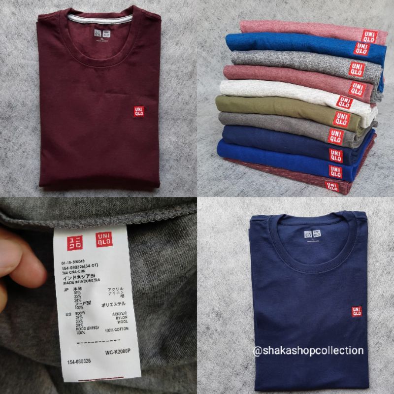 (Unisex) Kaos UNIQLO logo bordir /UNIQLO men O neck / t-shirt UNIQLO long Sleeve