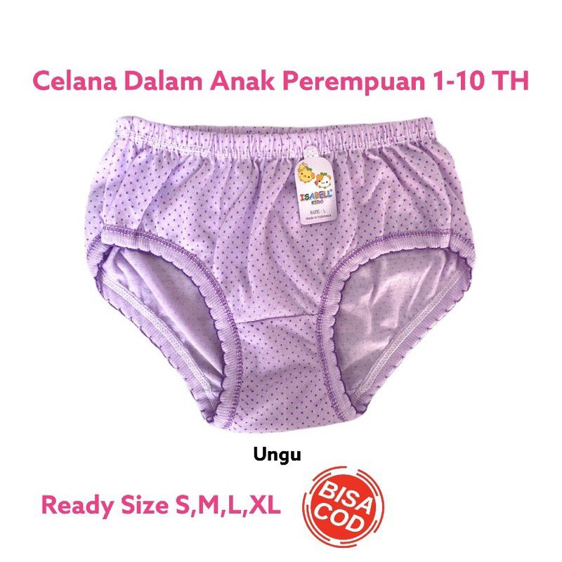 3 Pcs Celana Dalam Anank Perempuan - Celana Dalam Anak Motif Polkadot