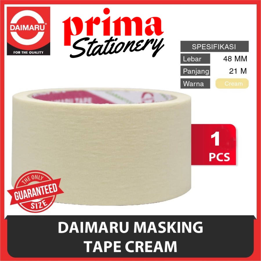 

Lakban Kertas Daimaru Masking Tape Cream 48mm x 21 m