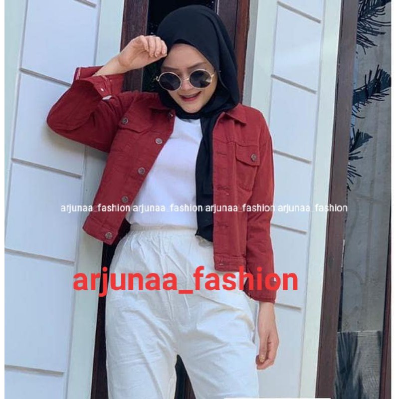 JAKET BIONDY CROP JEANS DENIM JAKET WANITA TERBARU MURAH JAKET CEWEK JINS BIONDY-1