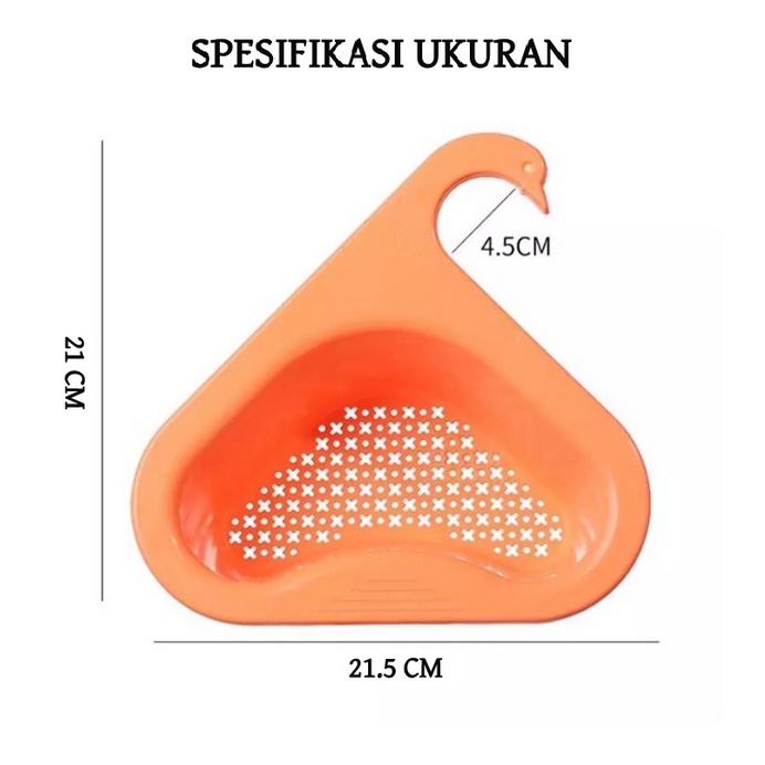 Rak Sudut Wastafel Bentuk Angsa  / Wadah Saringan Pembuangan Sisa Makanan / Rak Tirisan Sudut Wastafel / Tirisan Serbaguna