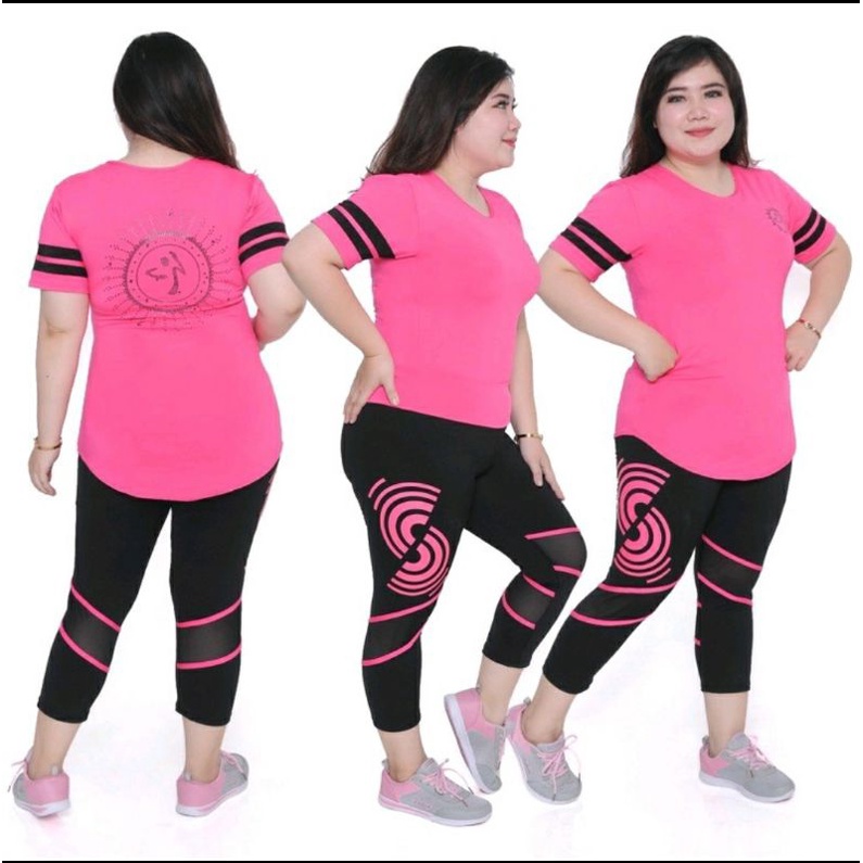 baju senam jumbo/pakaian wanita jumbo/set jumbo/senam jumbo