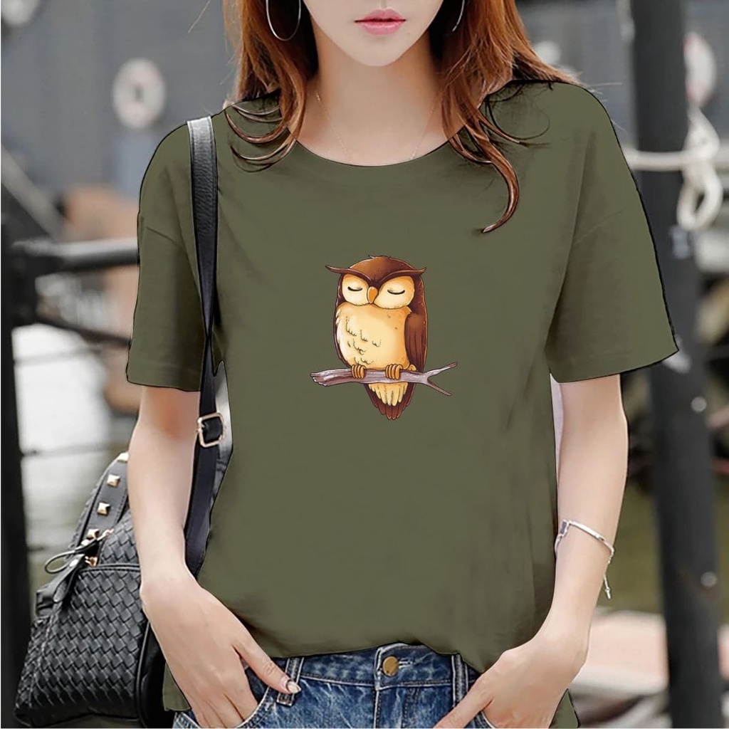 GR  T-shirt  Kaos wanita O-neck cotton  combed 30s