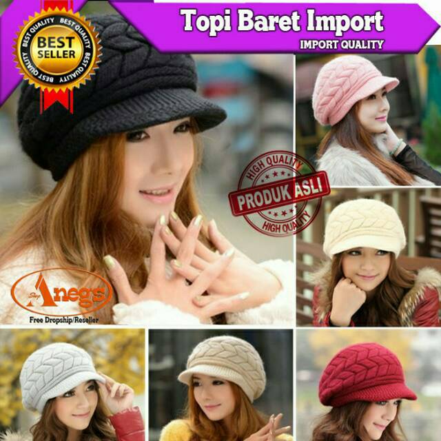 TOPI RAJUT WANITA IMPORT