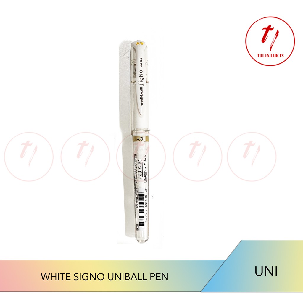 

SIGNO UNIBALL WHITE GEL INK UM-153. Terbaik untuk kertas berwarna