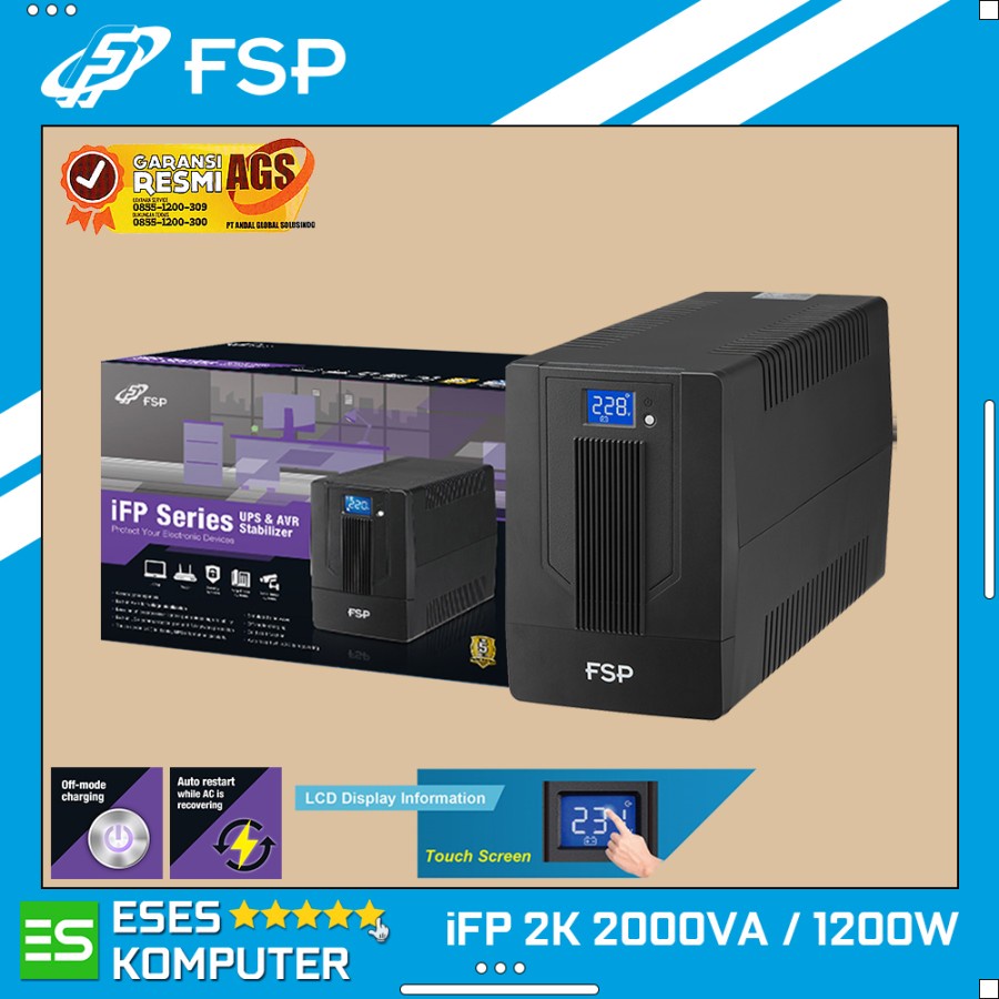 UPS FSP iFP 2K | 2000VA 1200W Intelligent UPS | LCD Touch Panel