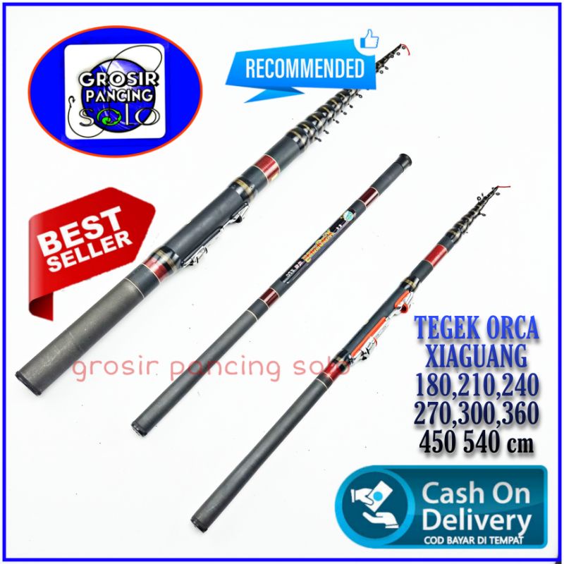 Joran Tegek Murah ORCA XIAGUANG All. Ukuran 180 210 240 270 300 360 450 540 cm Set Kolong Fiber COD