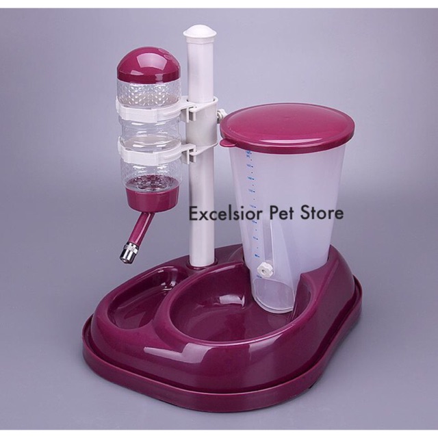 Dog food &amp; water dispenser 2 in 1 / dispenser tempat makan dan botol minum anjing