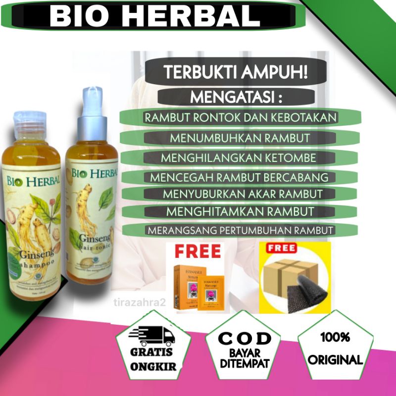 Bio Herbal Shampoo & Hair Tonic /Bio Herbal Ginseng Sampo BPOM/ BIOHERBAL HAIR TONIC