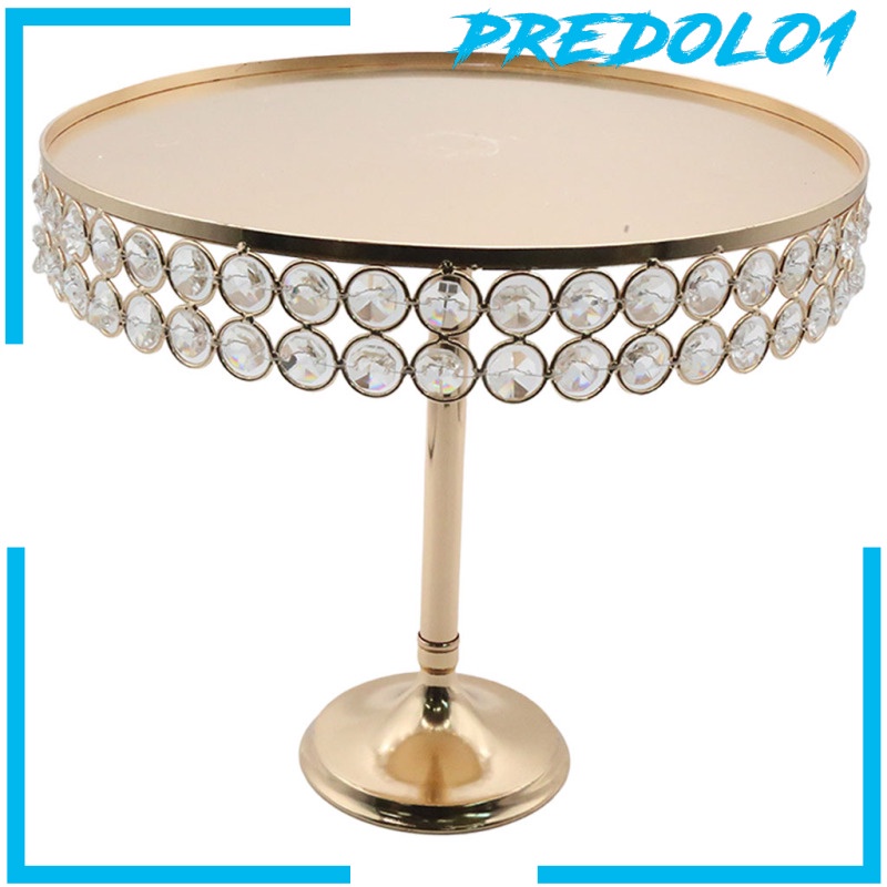 [PREDOLO1] Gold Cake Stand Inlaid Crystal Cake Holder Fruit Countertop Decoration