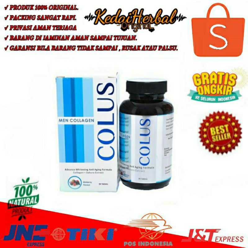 colus men collagen pemutih badan isi 30 capsul