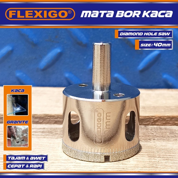 Mata Bor Kaca &amp; Granite uk. 40 mm Original Flexigo Diamond Hole Saw