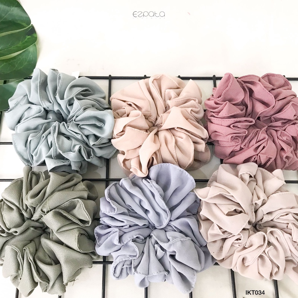 Ezpata Scrunchie Tebal Premium Hijab Ikat Rambut Warna Soft Random Termurah Berkualitas