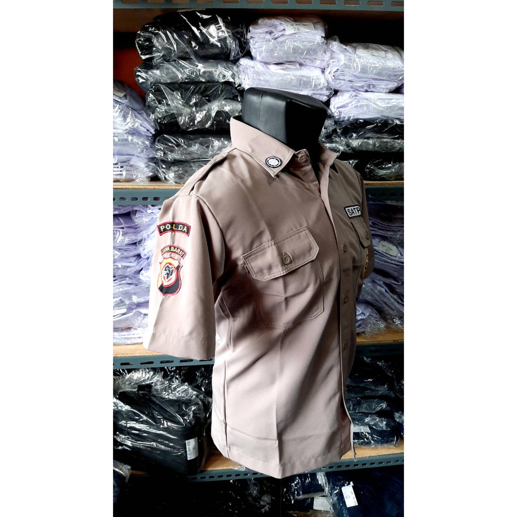 Baju Satpam Security PDH PDL SUS Warna Coklat Polisi - Seragam Satpam / Rafly Jaya