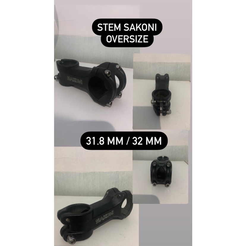 Stem Handle Bar OS Sepeda Gunung MTB AM 32mm / 31.8mm Sakoni Hitam