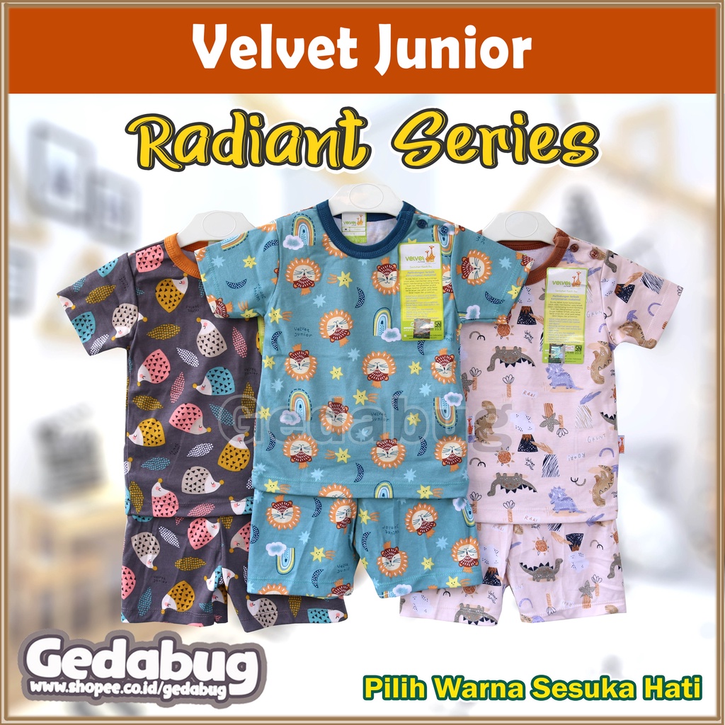 Setelan Velvet Junior PENDEK | Series Southern Charm &amp; Series RADIANT Motif terbaru | Termurah GEDABUG