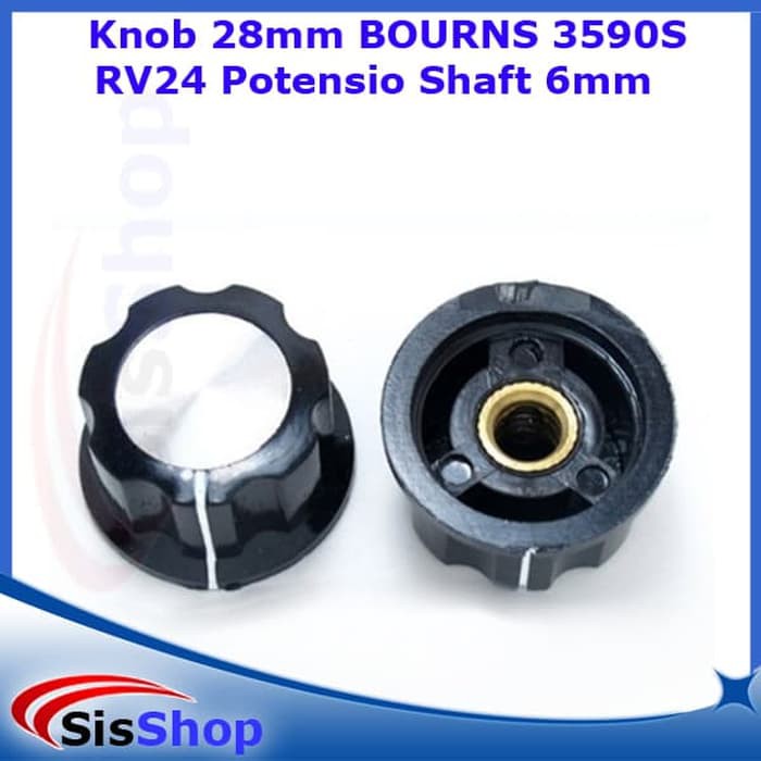 KNOB 28mm BOURNS 3590S RV24 POTENSIO SHAFT 6mm