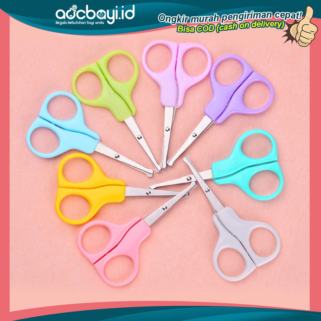 PROMO 10.10 PUNCAK ☀ACCBAYI☀ ACC0013 Gunting Kuku Bayi Polos Warna- Warni / Baby Manicure Nail Scissors