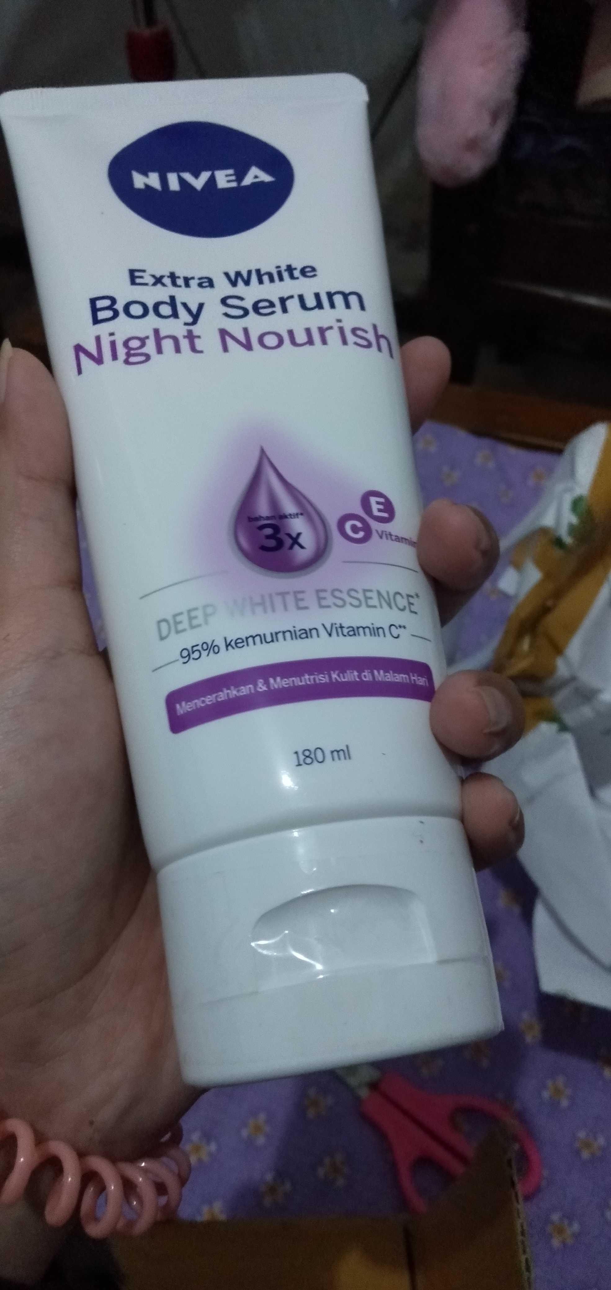  Nivea  hand  body  night nourish serum 180ml HALAL ORI 