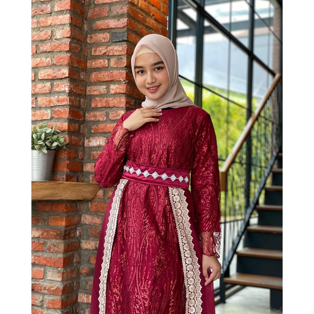 PB&gt; GAMIS KASTURI /  GAMIS TULLE IMPORT PREMIUM / BAJU KEBAYA GAMIS PESTA / OUTFIT KEBAYA MODERN