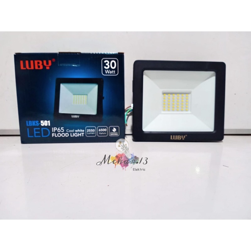 Lampu Sorot Luby 30 watt LBKS-501 / Lampu Tembak / Flood Light LED 30 Watt LUBY - SNI