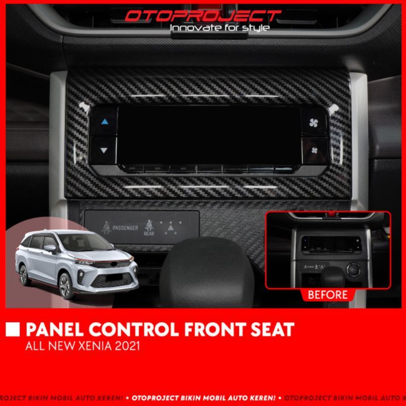 panel Control Front Seat Depan Avanza Xenia 2021 2022 Hitam Wood Carbon Otoproject