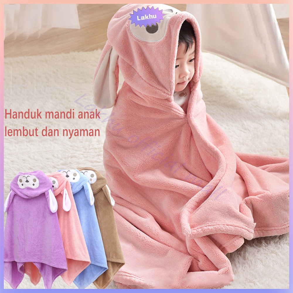 Lakhu 0-6Tahun handuk mandi anak bayi karakter lembut nyerap /handuk bayi anak Kain bulu karang