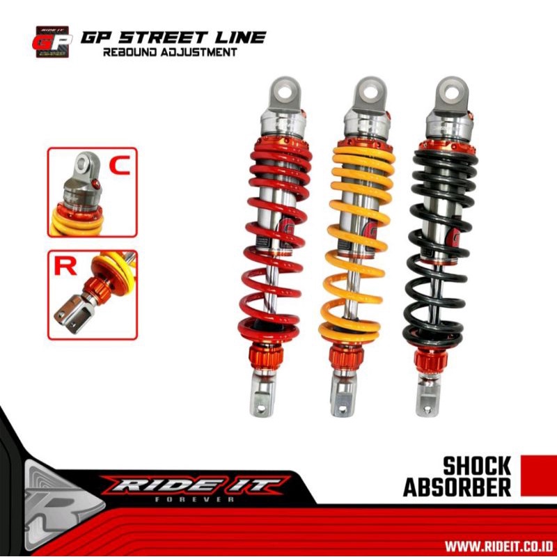 Shockbreaker RIDE IT GP Street Line 310mm 330mm Matic Mio Beat Vario 125 150 Shock model KTC PRO RAZOR KLIK