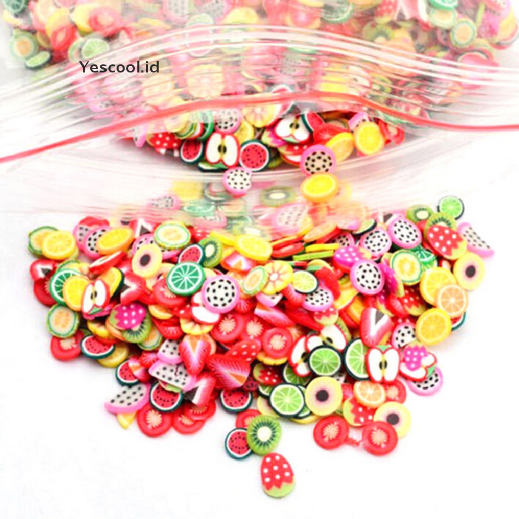 1000pcs Stiker Gel Polymer Clay 3D Motif Tulisan Fragments Untuk Nail Art