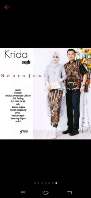 Zola_batik Batik Couple Kebaya Brokat Susun Pinguin Krida