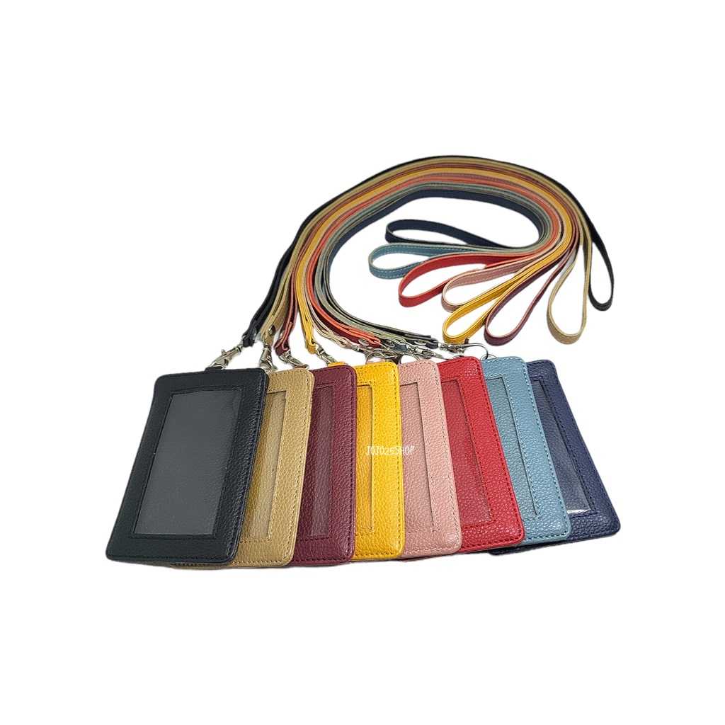 

ID CARD HOLDER / NAME TAG / LANYARD POLOS KULIT SINTETIS 8 WARNA