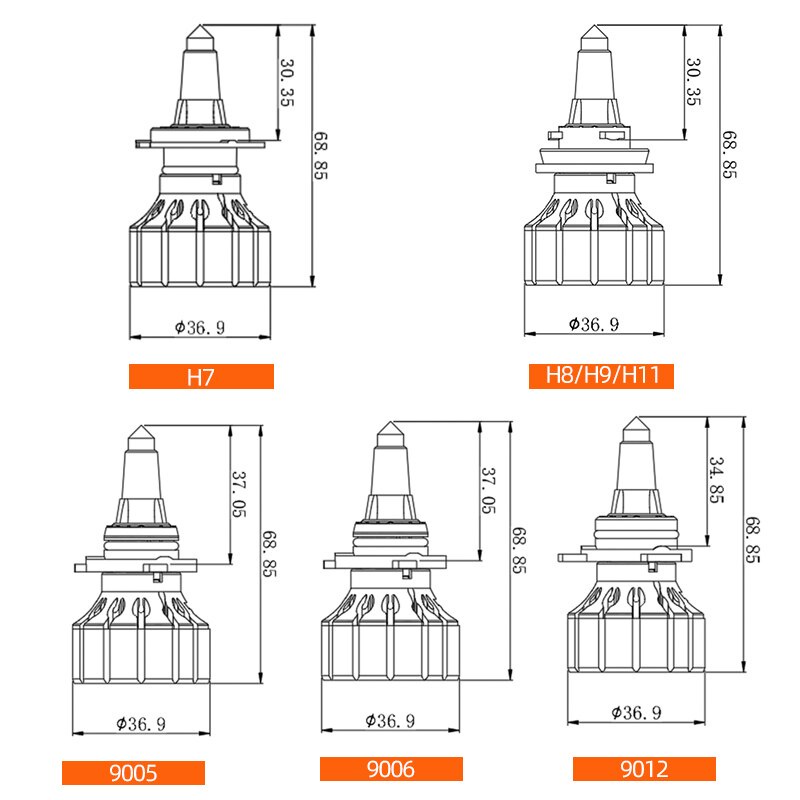 Bohlam Lampu Depan Led H7 H11 9012 120W 20000Lm 9006 HB4 9005 HB3 6000K Untuk Mobil