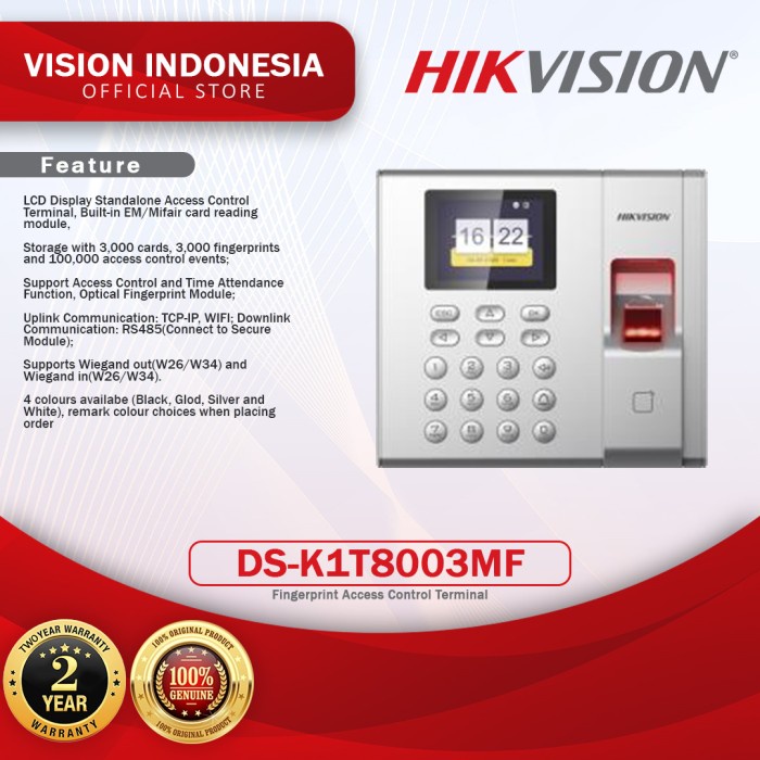 HIKVISION FINGERPRINT ACCESS CONTROL DS-K1T8003MF