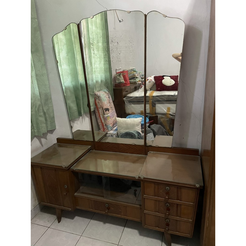 jual meja rias bekas dari kayu jati | shopee indonesia
